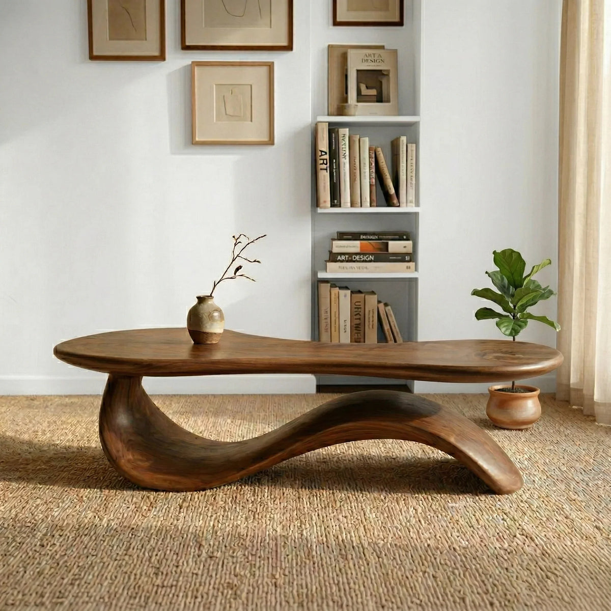Reclaimed wood coffee table with rustic farmhouse design for living room
