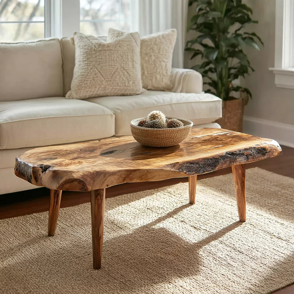 Rustic coffee table styling ideas with natural textures