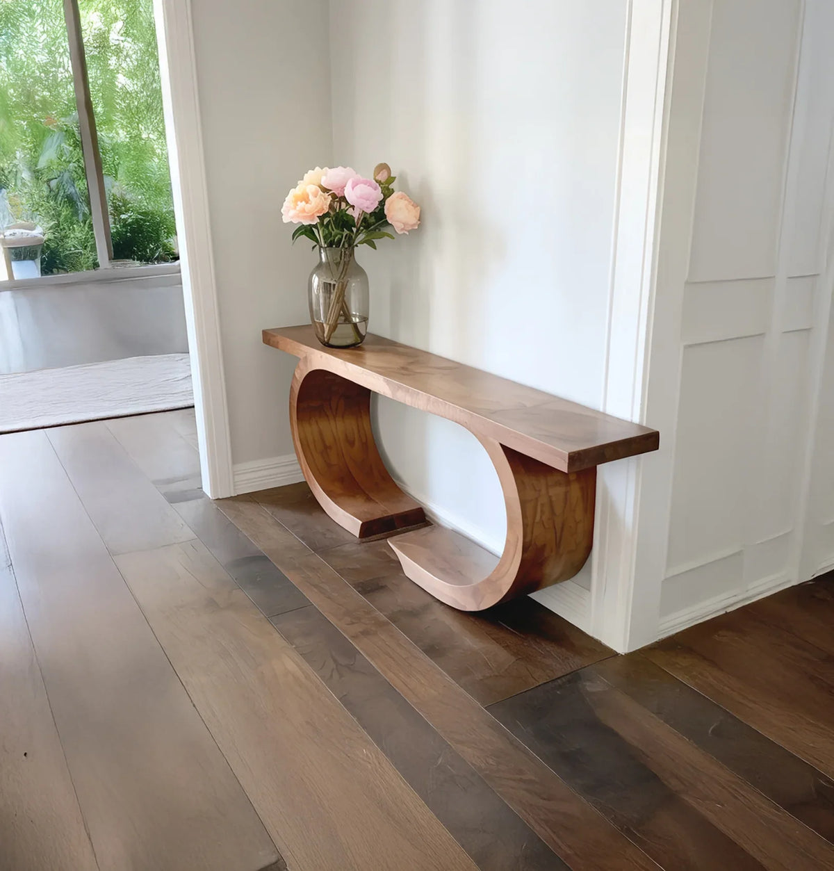 Handcrafted wooden console table for hallway or living room decor