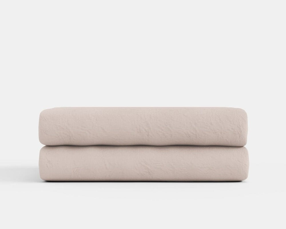 Minimalist European Linen Fitted Sheet - Coffee