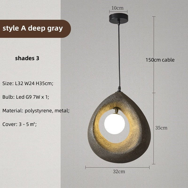 Lampe suspendue circulaire Wabi Sabi de luxe