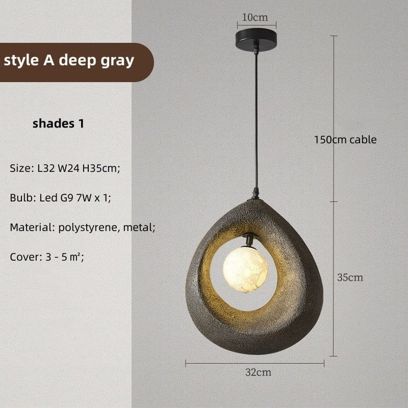 Lampe suspendue circulaire Wabi Sabi de luxe