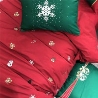 Luxurious Red Christmas Duvet Cover Set