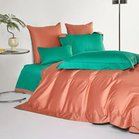 Modern Green & Orange Duvet Cover Set