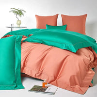 Modern Green & Orange Duvet Cover Set