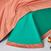 Modern Green & Orange Duvet Cover Set