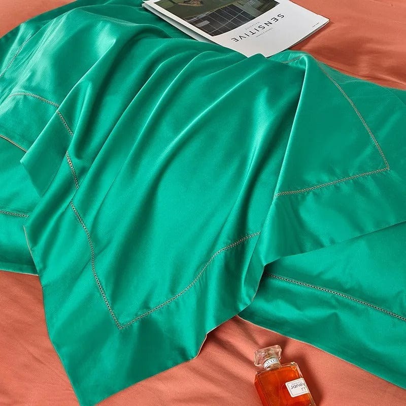 Modern Green & Orange Duvet Cover Set