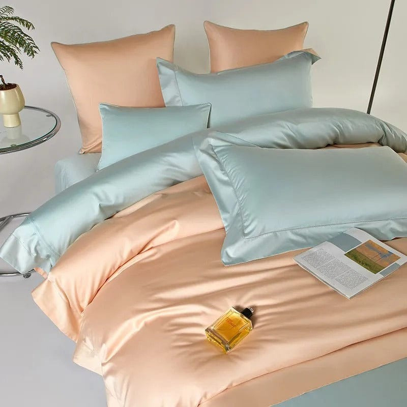 Dreamy Blue & Peach Duvet Cover Set