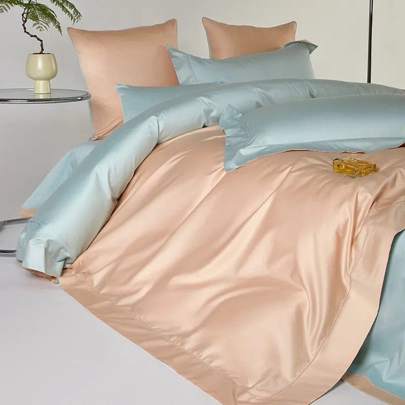 Dreamy Blue & Peach Duvet Cover Set