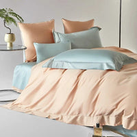 Dreamy Blue & Peach Duvet Cover Set