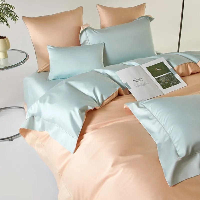 Dreamy Blue & Peach Duvet Cover Set