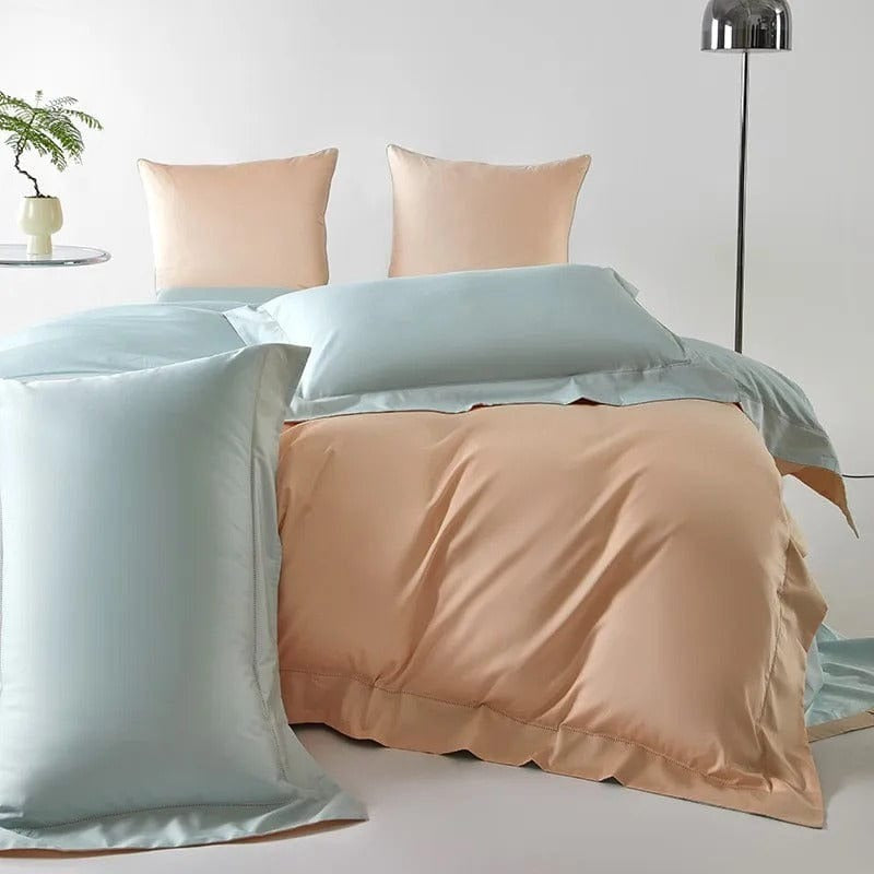 Dreamy Blue & Peach Duvet Cover Set