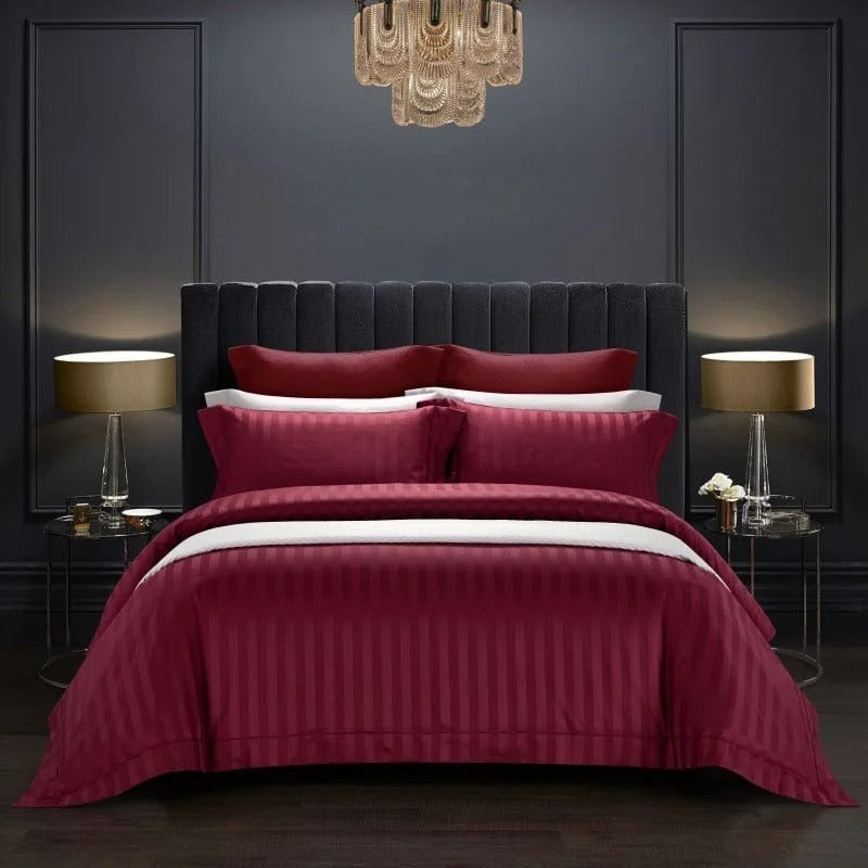 Modern Red Wine Duvet Cover Set