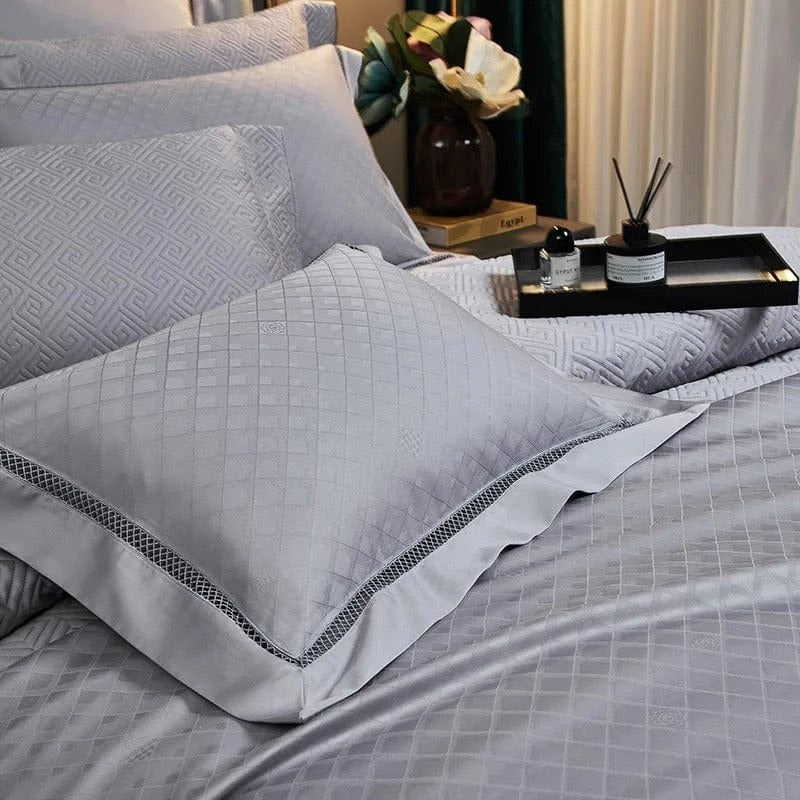 Elegant Silver Duvet Cover Set