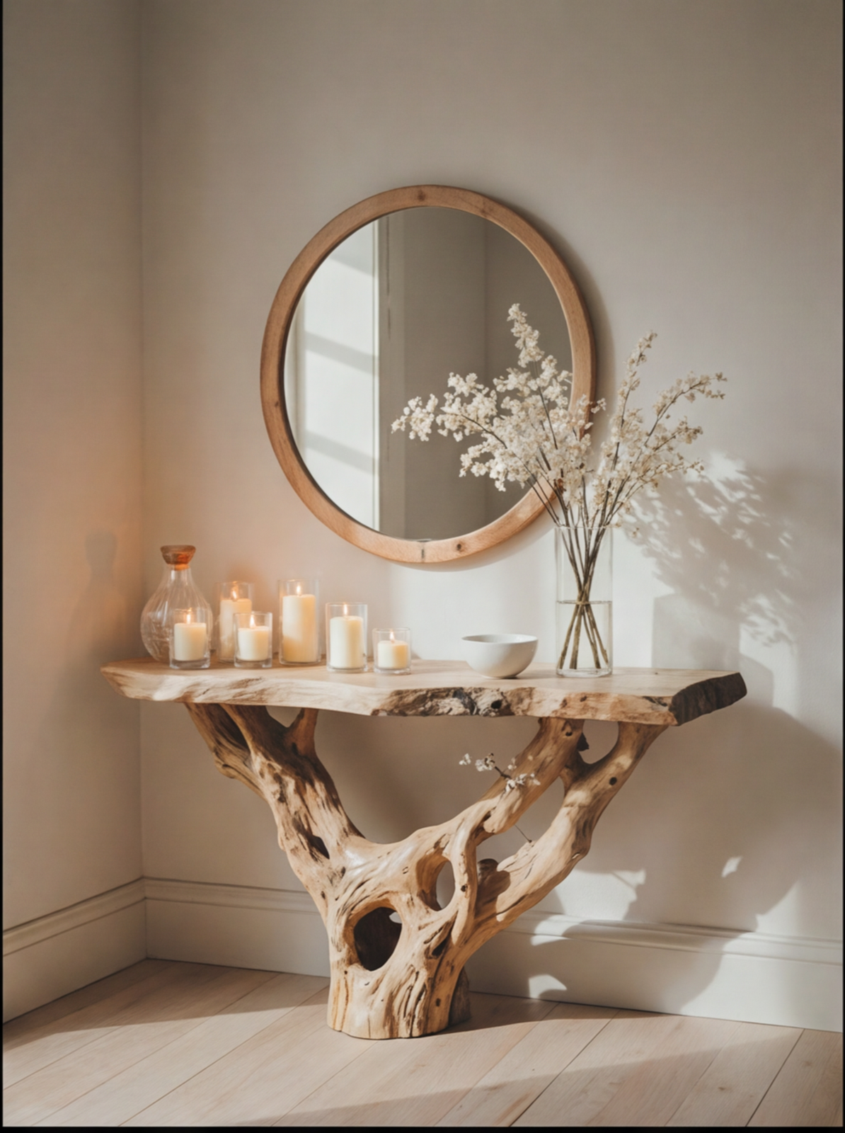 Handmade Live Edge Console Table – Rustic Farmhouse Narrow Entryway Wood