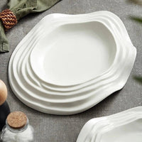 Elegant White Waves Plate Collection