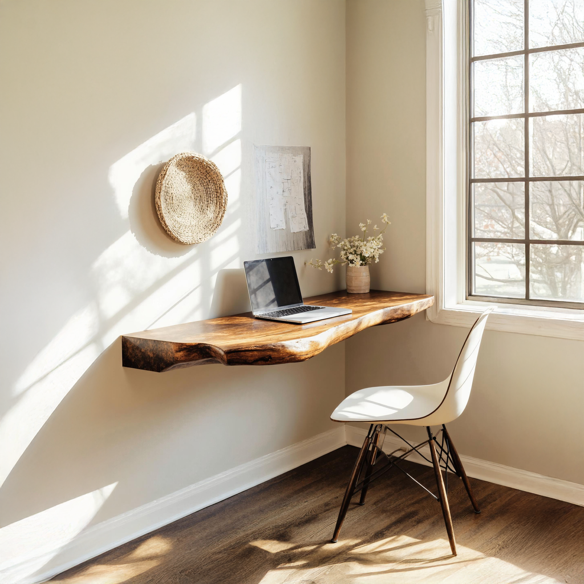 Rustic Wooden Floating Table For Beautiful Bedroom Setup SILDTFLD038