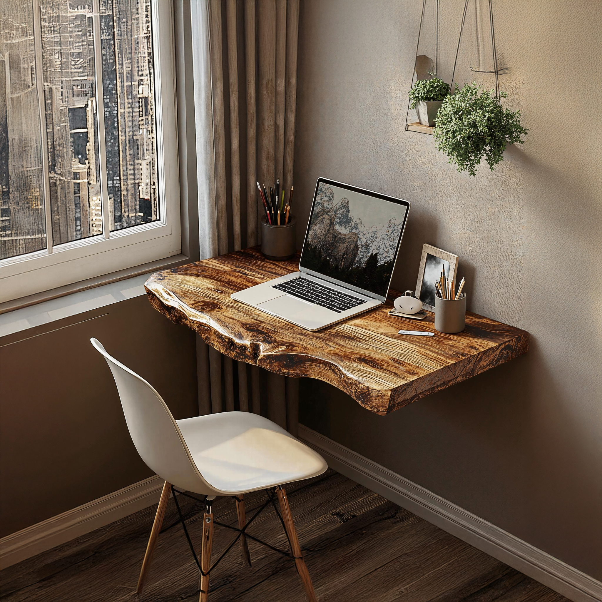 Farmhouse Solid Wood Floating Desk For Nature Inspired Home Styling SILDTFLD015