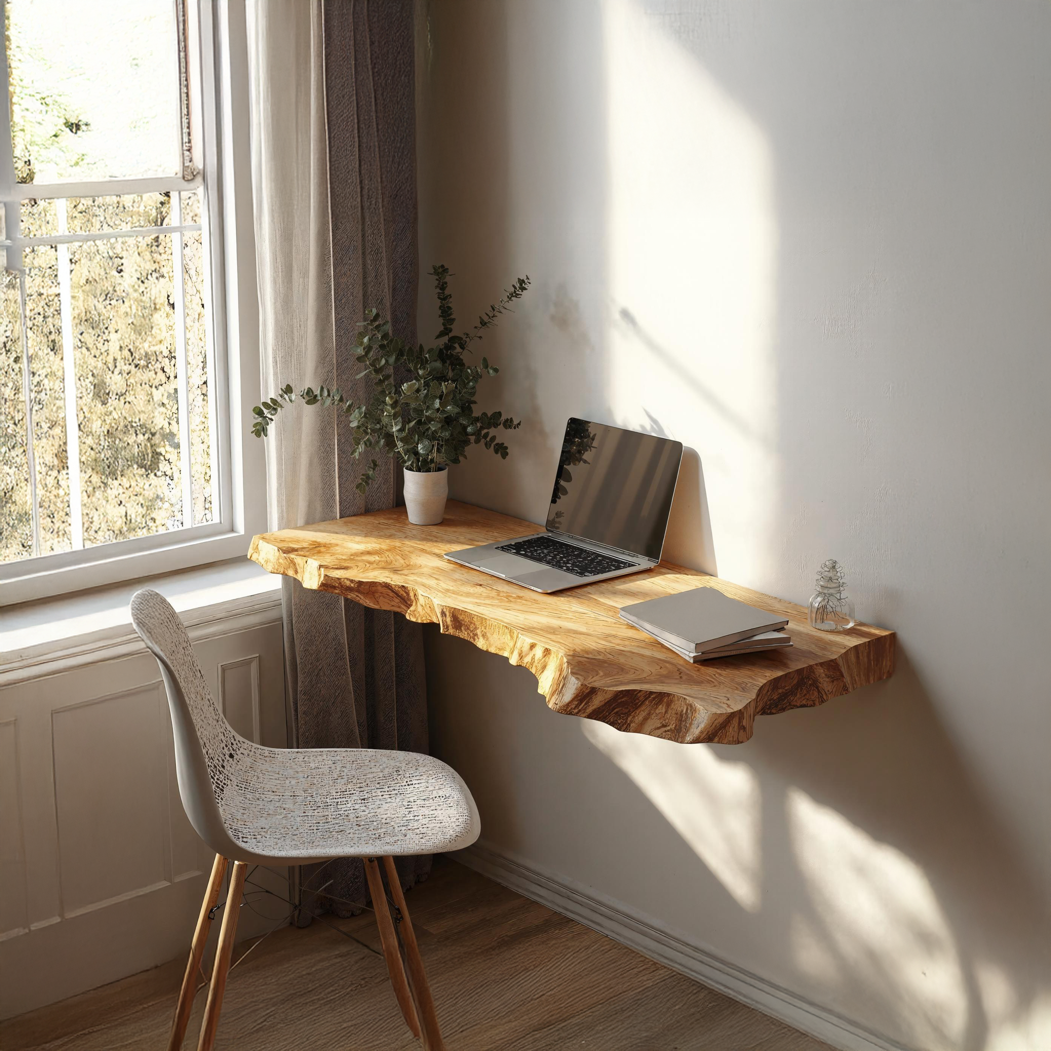 Farmhouse Solid Wood Floating Desk For Cozy And Functional Spaces SILDTFLD031
