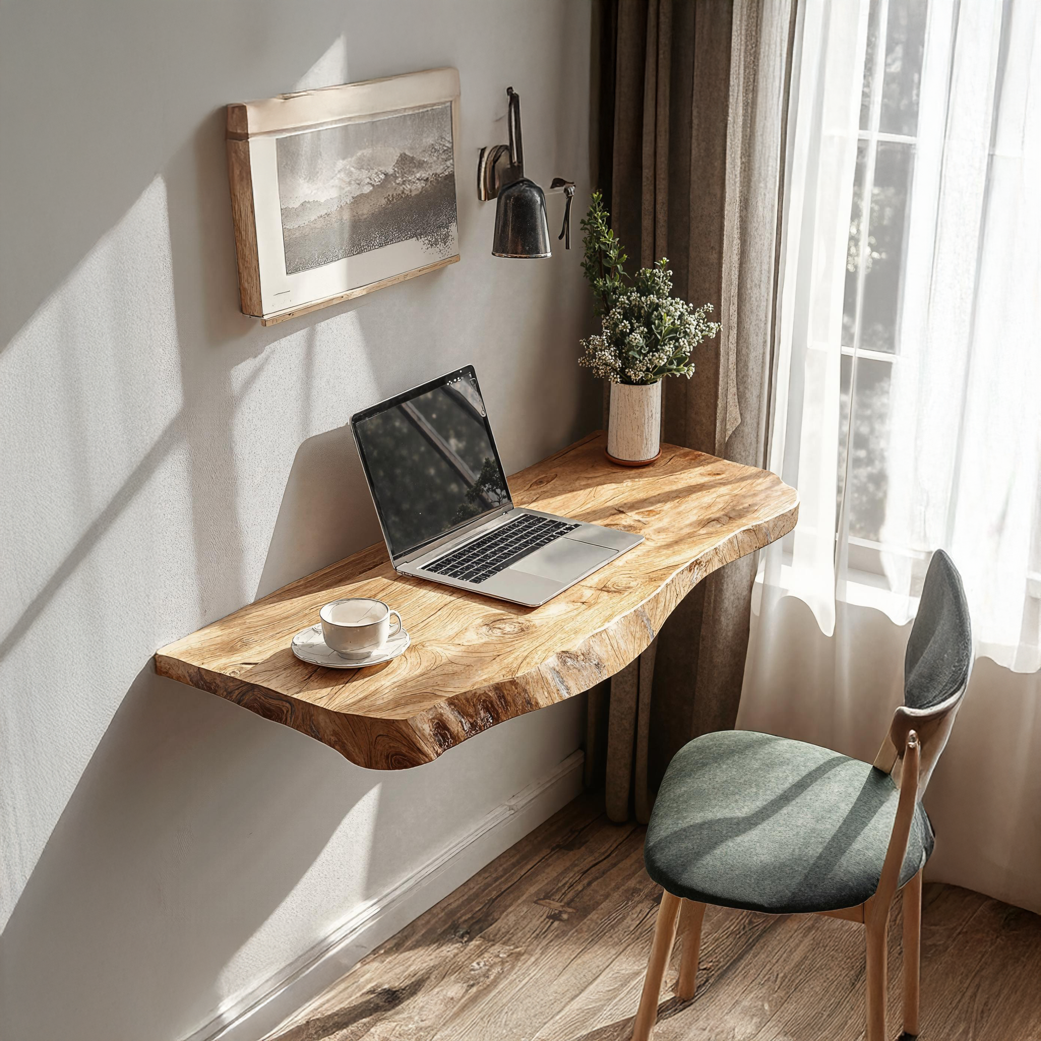 Rustic Wooden Floating Table For Serene Bedroom Inspiration SILDTFLD034