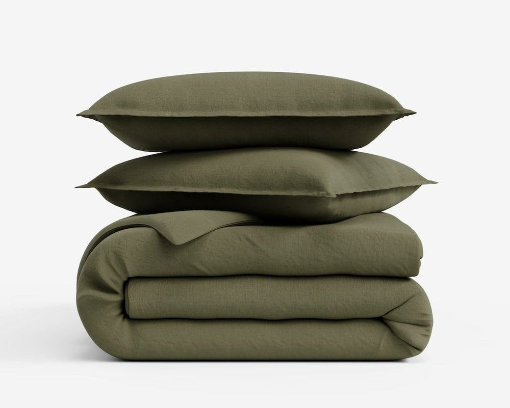 Elegant European Line Duvet Set - Evergreen