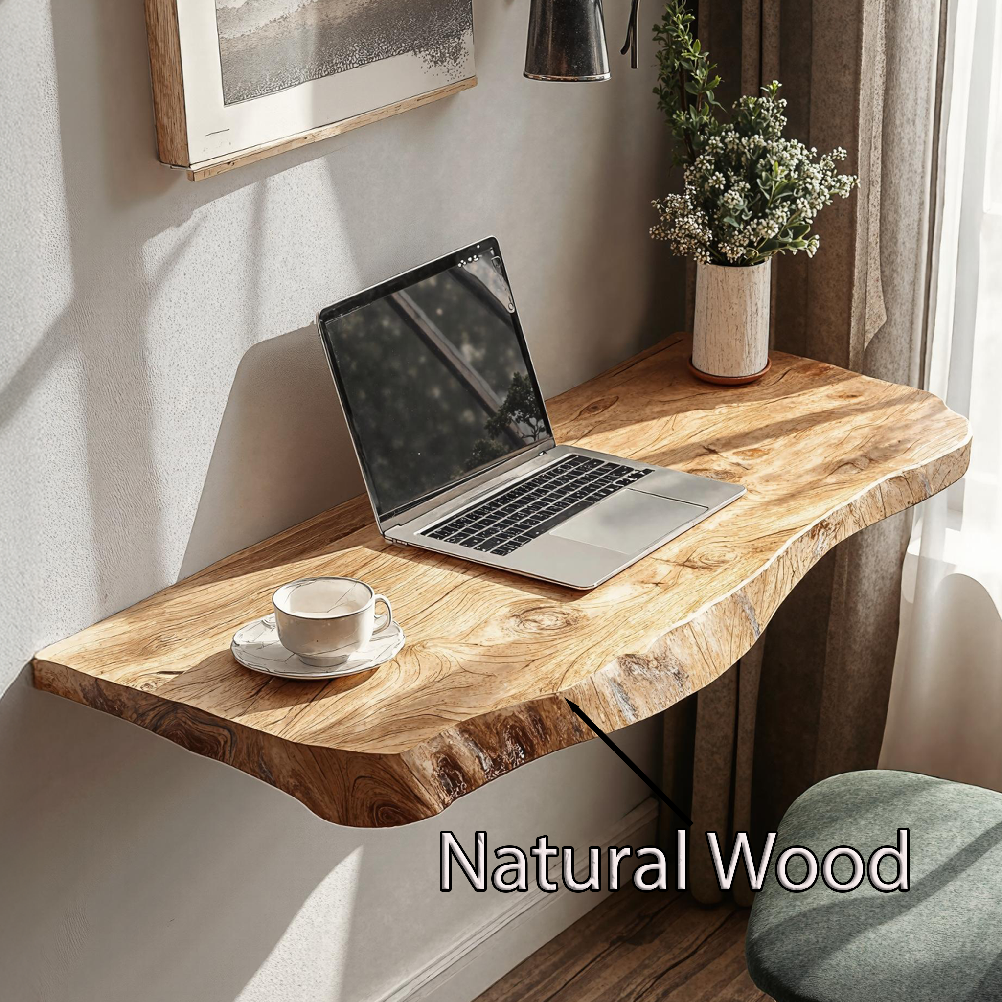 Rustic Wooden Floating Table For Serene Bedroom Inspiration SILDTFLD034