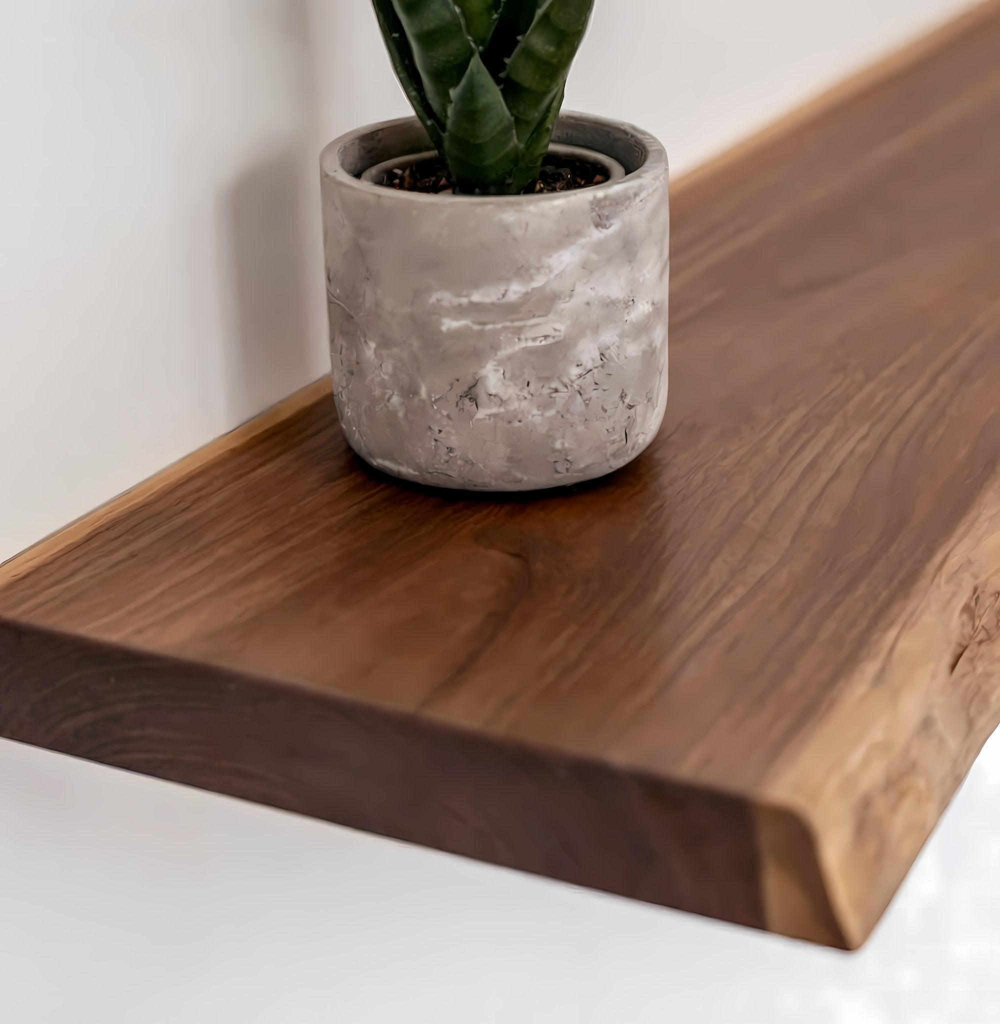 Floating Corner Shelf – Live Edge Bookshelf Décor for Nursery & Housewarming Gift