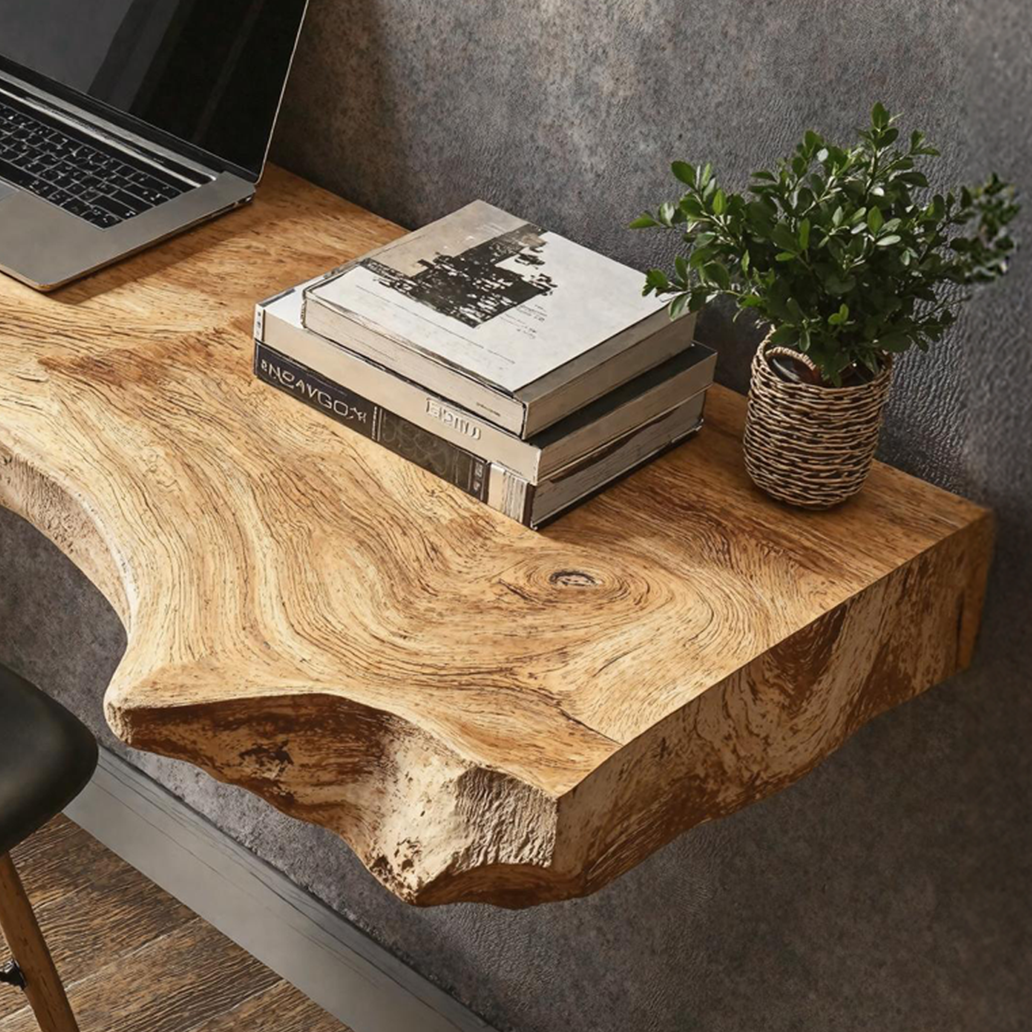 Vintage Wooden Floating Table For Aesthetic Furniture Display SILDTFLD028