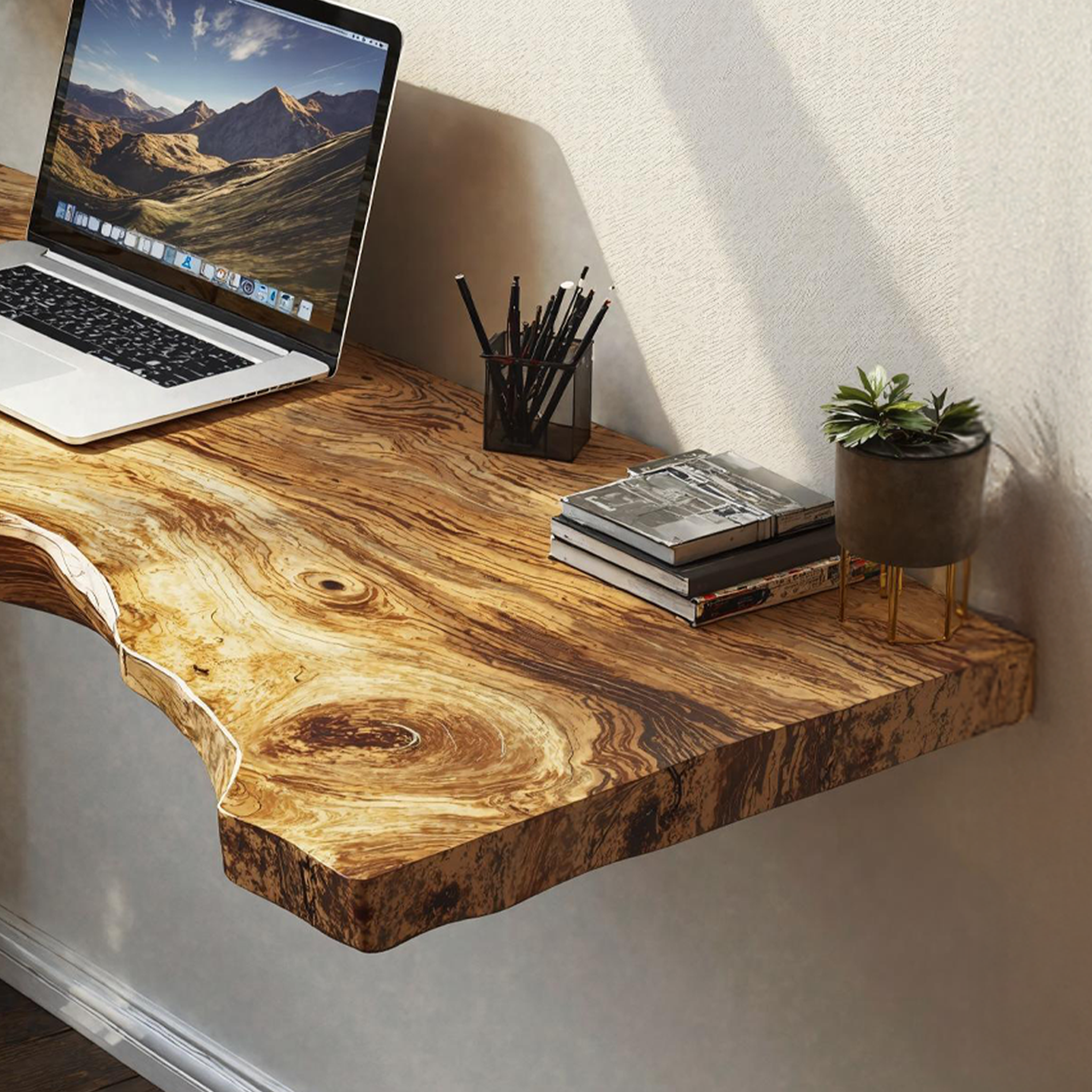 Vintage Wooden Floating Table For Classic Interior Refinement SILDTFLD024