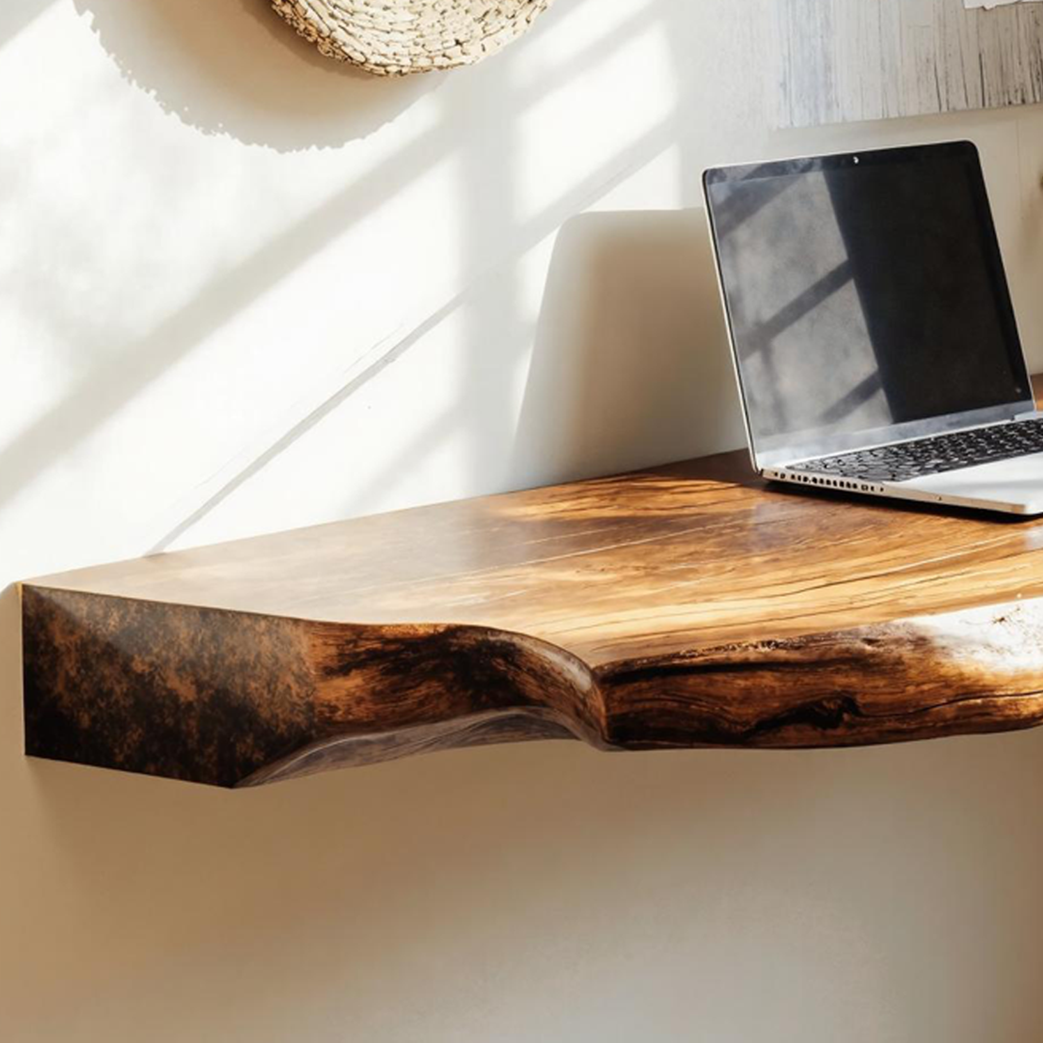 Rustic Wooden Floating Table For Beautiful Bedroom Setup SILDTFLD038