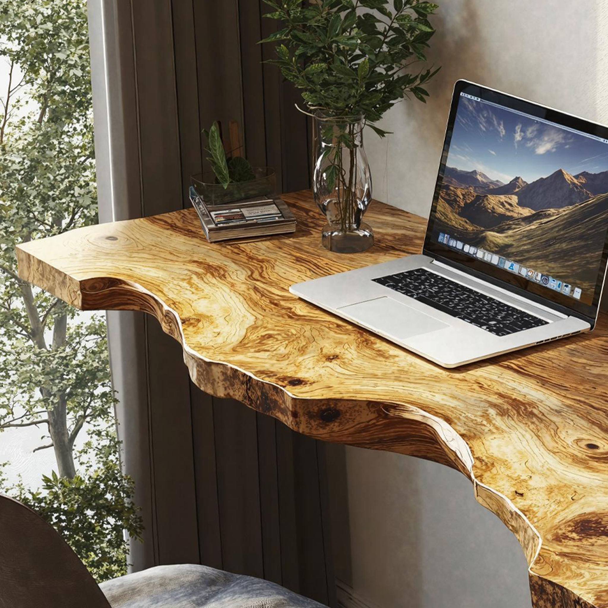 Vintage Wooden Floating Table For Classic Interior Refinement SILDTFLD024