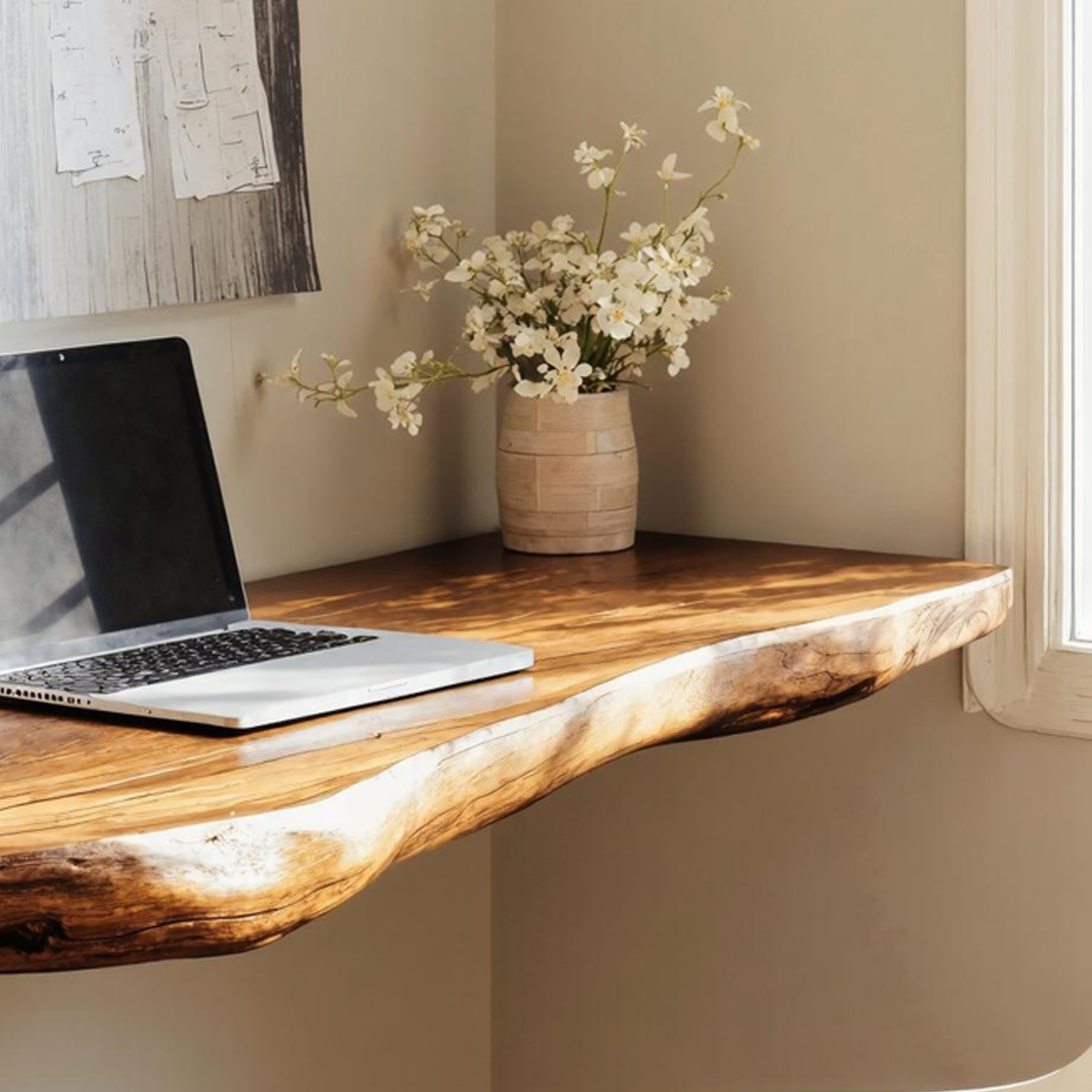 Rustic Wooden Floating Table For Beautiful Bedroom Setup SILDTFLD038