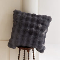 Deluxe Rabbit Faux-Fur Blanket Throw And Pillow