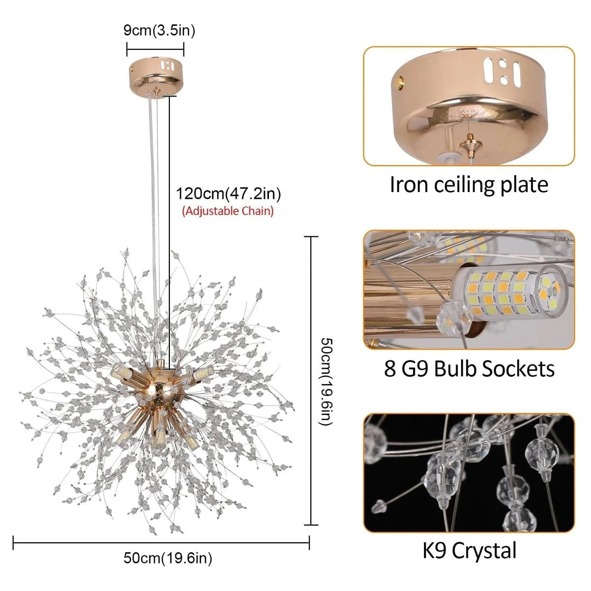 Deluxe Crystal Dandelion Light