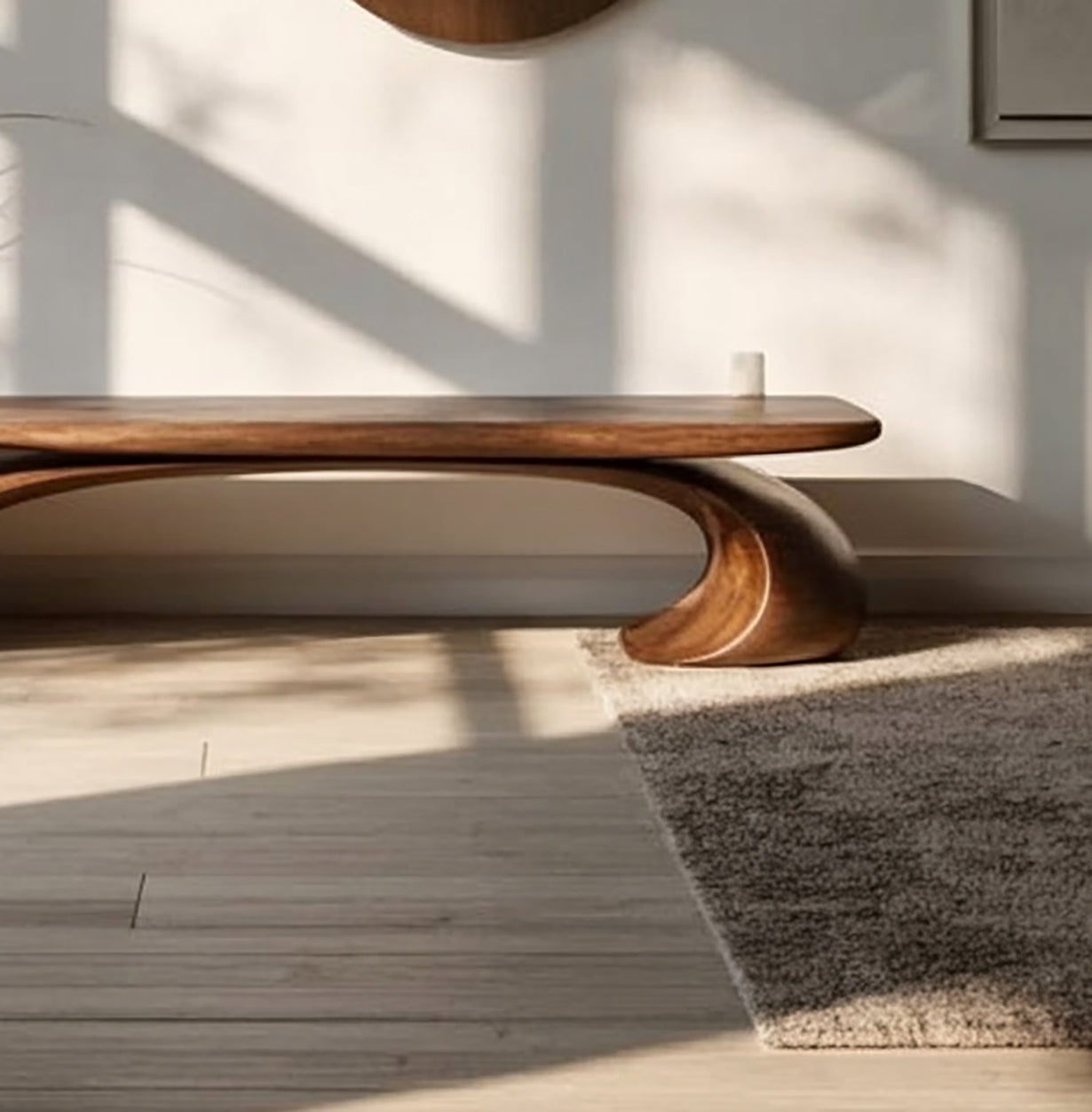 Handcrafted Walnut Bench – Organic Sculptural Mid-Century Design