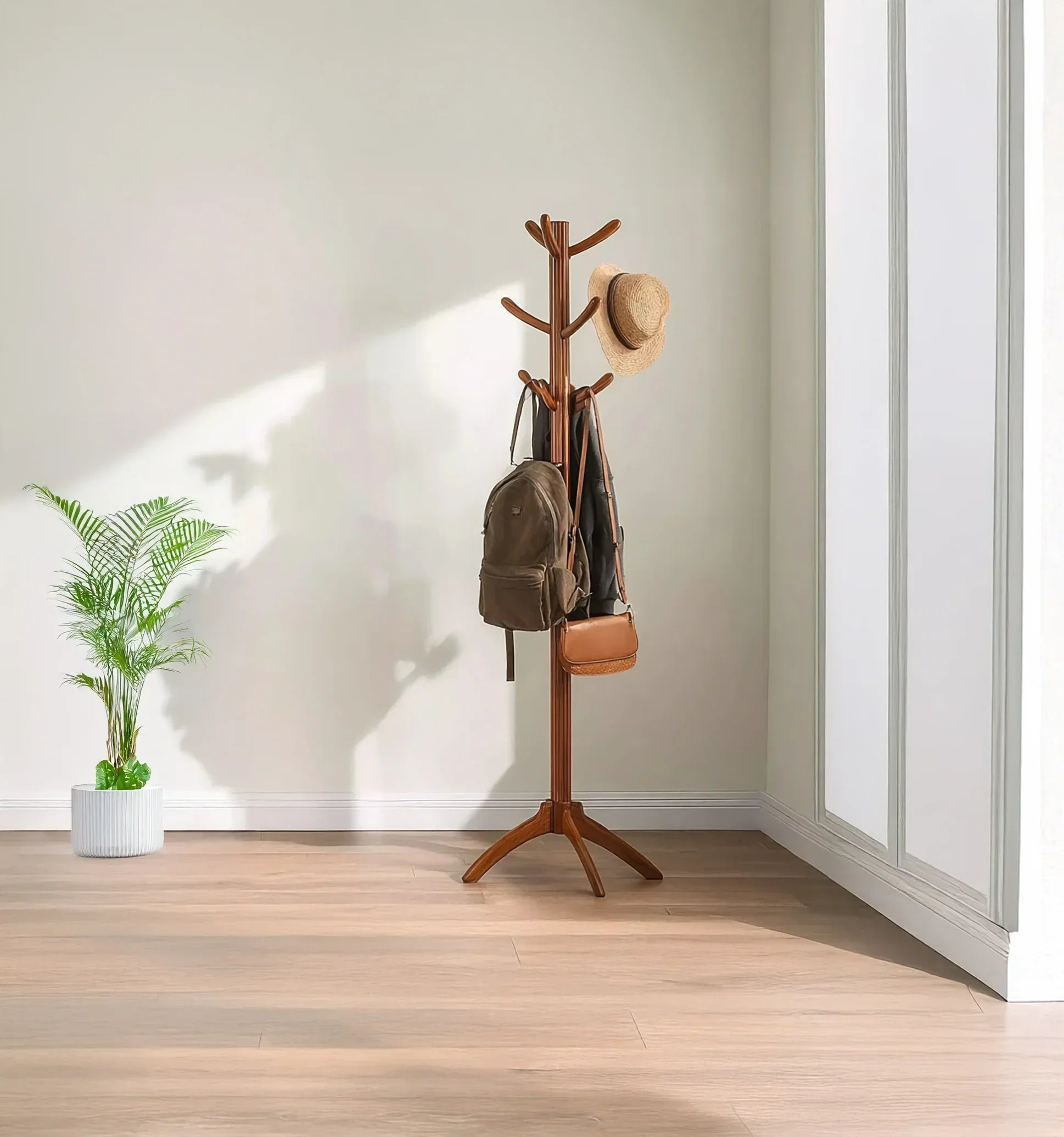 Ashdeco Solid Wood Coat Rack – Vintage 10 Hooks Hat & Clothes Stand