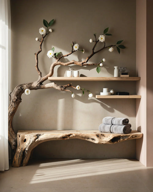 Handmade Tree Branch Console Table – Natural Solid Wood Entryway Console