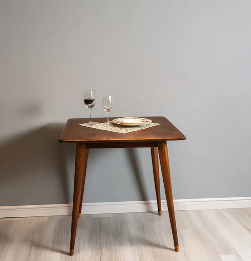 Small Space Square Dining Table – Dark Wood, 2–4 Person Table for Dining Room, Kitchen & Home Decor
