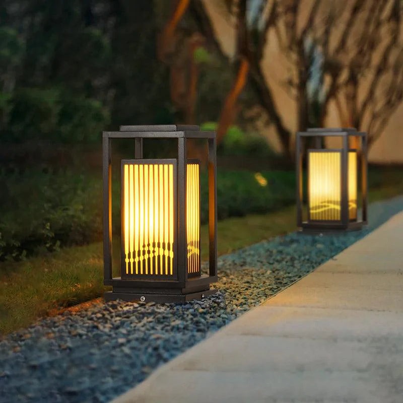 Modern Square Cage Outdoor Light