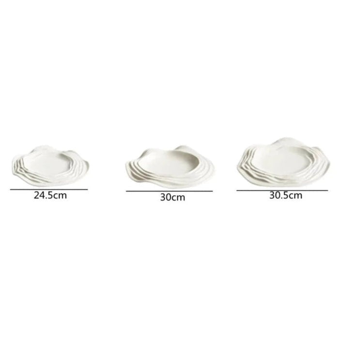 Elegant White Waves Plate Collection