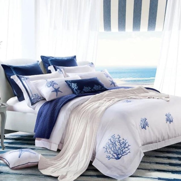 Blue & White Ocean Duvet Cover Set