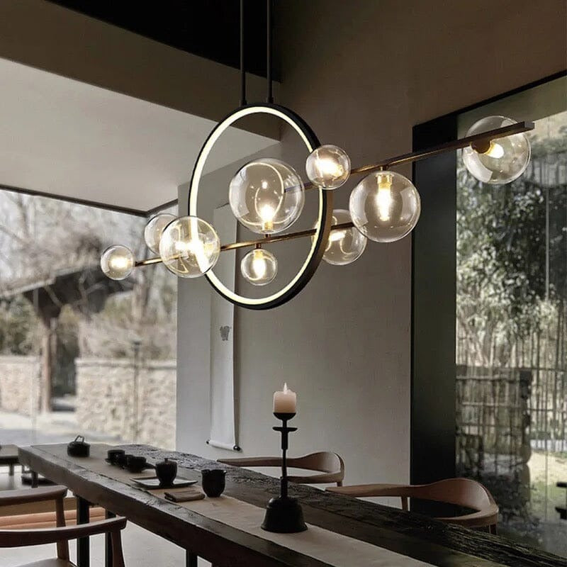 Elegant Bubble Glass Linear Chandelier