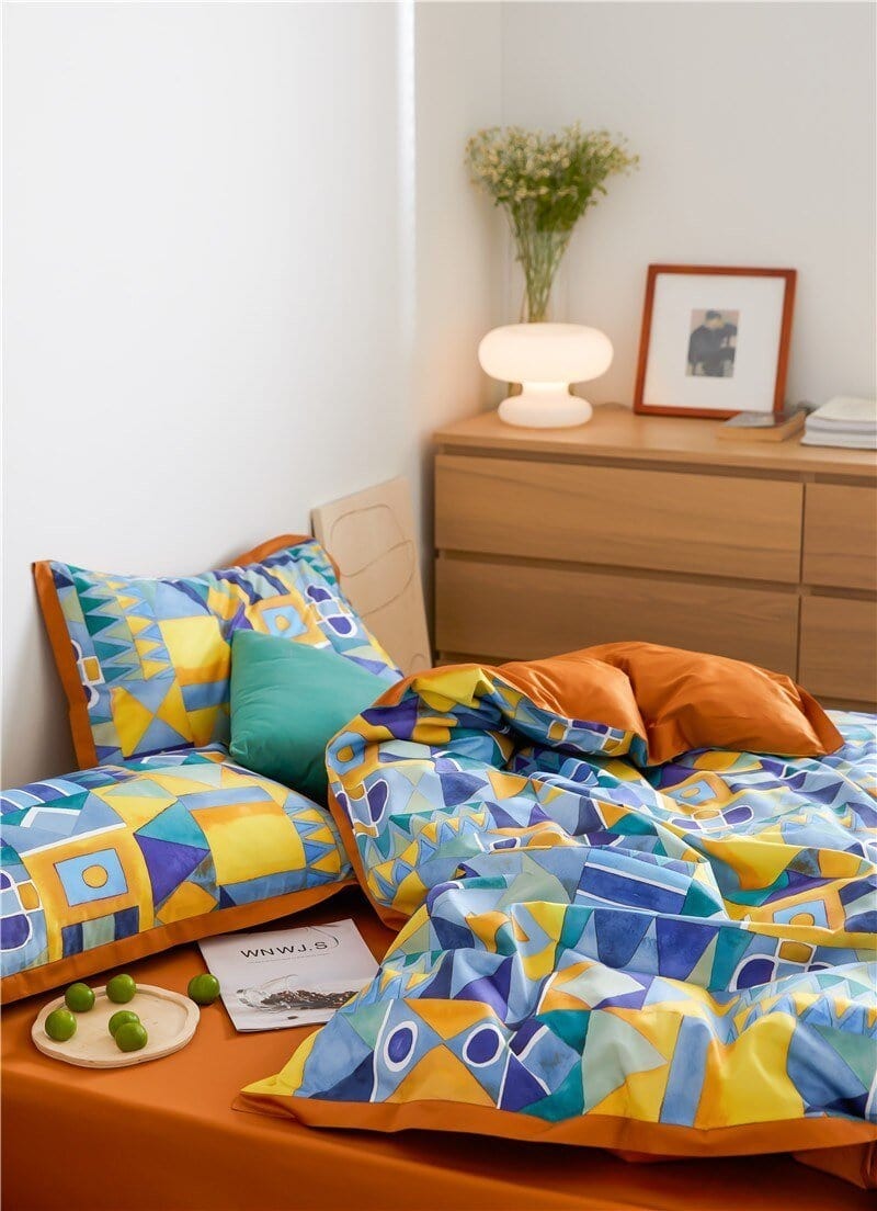 Unique Shape-Patterned Duvet Cover Set