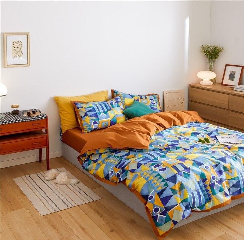 Unique Shape-Patterned Duvet Cover Set