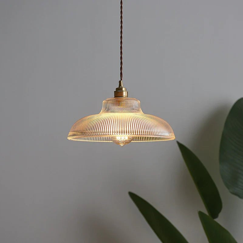 Lampe pendante en verre vintage