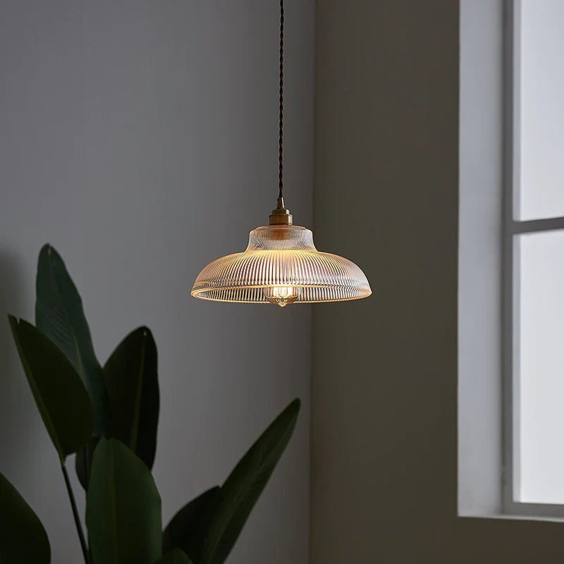 Lampe pendante en verre vintage