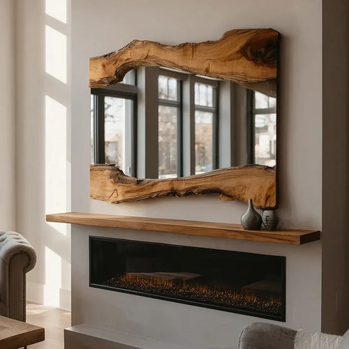 Wood Mirror Frame Handmade Live Edge Wall Decor