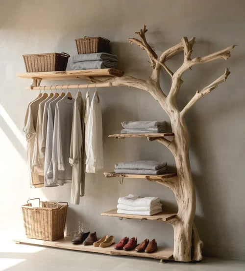 Ashdeco Solid Wood Hall Tree Coat Rack with Shelf – Personalized Wall Hooks