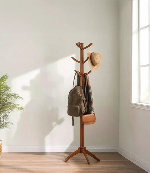 Ashdeco Solid Wood Coat Rack – Vintage 10 Hooks Hat & Clothes Stand