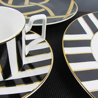 Deluxe Black & White Dining Set